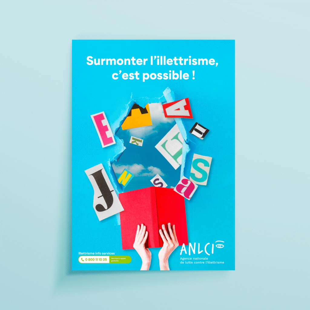 Affiche livre lettres illetrisme