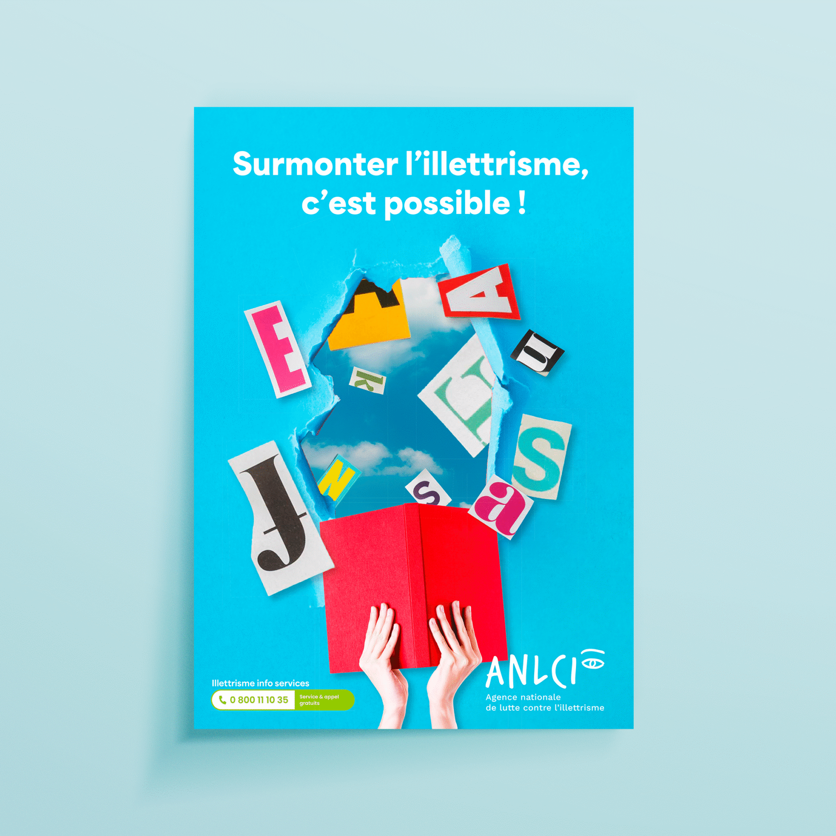 Affiche livre lettres illetrisme